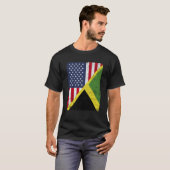 Half USA Flag Half Jamaica Flag American Jamaican T-shirt (Voorkant volledig)