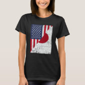 Half USA Flag Half Japan Flag American Japanese T-shirt (Voorkant)