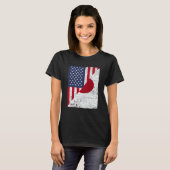 Half USA Flag Half Japan Flag American Japanese T-shirt (Voorkant volledig)