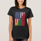 Half USA Flag Half Lithuania Flag American Lithuan T-shirt (Voorkant)
