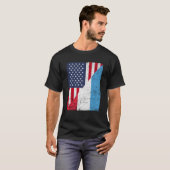 Half USA Flag Half Luxembourg Flag American Luxemb T-shirt (Voorkant volledig)