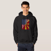 Half USA Flag Half Macedonia Flag American Macedon Hoodie (Voorkant volledig)