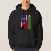 Half USA Flag Half Malawi Flag American Malawian Hoodie (Voorkant)