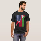 Half USA Flag Half Malawi Flag American Malawian T-shirt (Voorkant volledig)