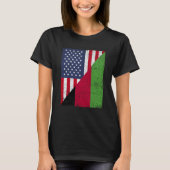Half USA Flag Half Malawi Flag American Malawian T-shirt (Voorkant)