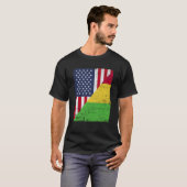 Half USA Flag Half Mali Flag American Malian T-shirt (Voorkant volledig)