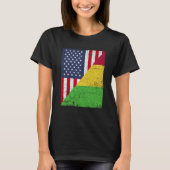 Half USA Flag Half Mali Flag American Malian T-shirt (Voorkant)