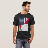Half USA Flag Half Malta Flag American Maltese T-shirt (Voorkant volledig)