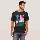Half USA Flag Half Mexico Flag American Mexican T-shirt (Voorkant volledig)