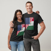 Half USA Flag Half Mexico Flag American Mexican T-shirt (Unisex)