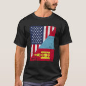 Half USA Flag Half Mongolia Flag American Mongolia T-shirt (Voorkant)