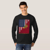 Half USA Flag Half Montenegro Flag American Monten T-shirt (Voorkant volledig)