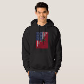 Half USA Flag Half Morocco Flag American Moroccan Hoodie (Voorkant volledig)