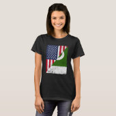 Half USA Flag Half Pakistan Flag American Pakistan T-shirt (Voorkant volledig)