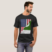 Half USA Flag Half Pakistan Flag American Pakistan T-shirt (Voorkant volledig)