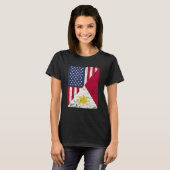 Half USA Flag Half Philippines Flag American Filip T-shirt (Voorkant volledig)