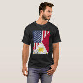 Half USA Flag Half Philippines Flag American Filip T-shirt (Voorkant volledig)
