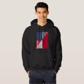 Half USA Flag Half Poland Flag American Polish Hoodie (Voorkant volledig)