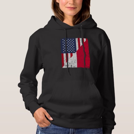 Half USA Flag Half Poland Flag American Polish Hoodie (Voorkant)