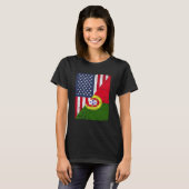 Half USA Flag Half Portugal Flag American Portugue T-shirt (Voorkant volledig)