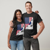 Half USA Flag Half South Korea Flag American South T-shirt (Unisex)