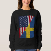 Half USA Flag Half Sweden Flag American Swedish Trui (Voorkant)