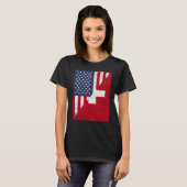Half USA Flag Half Switzerland Flag American Swiss T-shirt (Voorkant volledig)