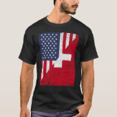Half USA Flag Half Switzerland Flag American Swiss T-shirt (Voorkant)