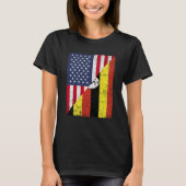Half USA Flag Half Uganda Flag American Ugandan T-shirt (Voorkant)
