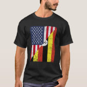 Half USA Flag Half Uganda Flag American Ugandan T-shirt (Voorkant)