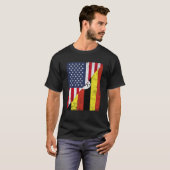 Half USA Flag Half Uganda Flag American Ugandan T-shirt (Voorkant volledig)