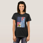 Half USA Flag Half Uruguay Flag American Uruguayan T-shirt (Voorkant volledig)