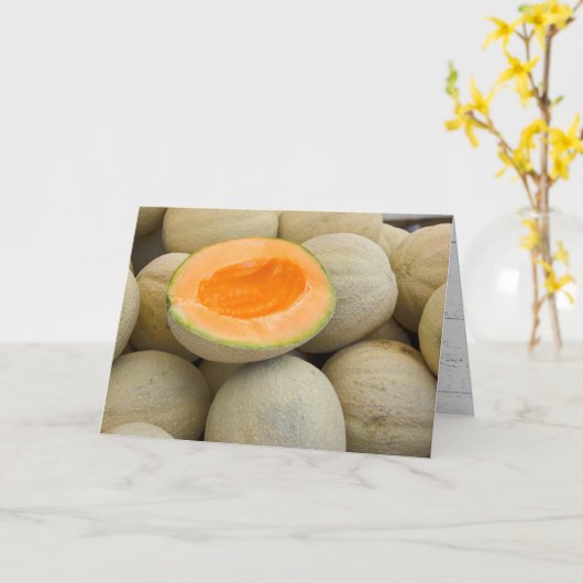 Half Verjaardag musk meloenen Kaart (Gele Bloem)