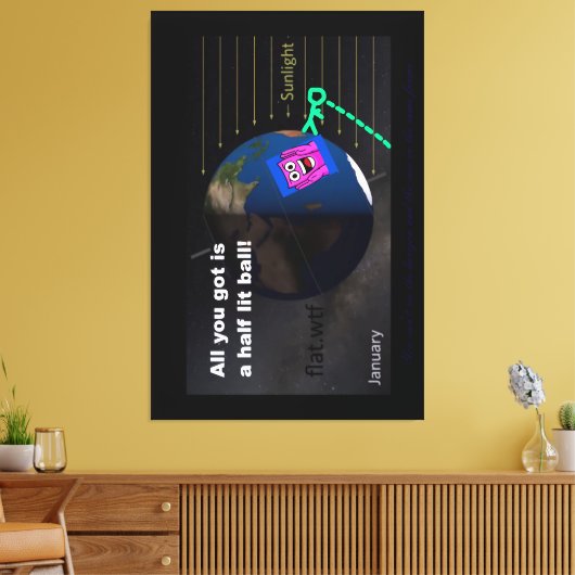 Half verlichte bal! canvas afdruk (Insitu (Woonkamer))