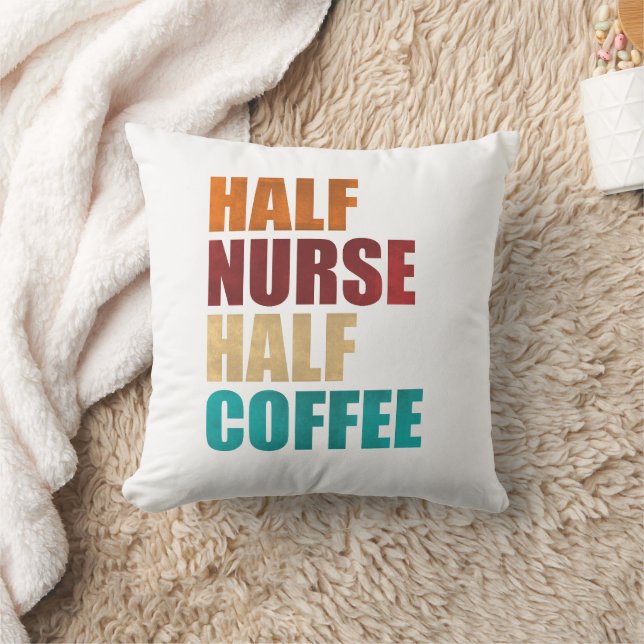 Half Verpleegster Half Koffie Grappige Verpleegste Kussen (Deken)