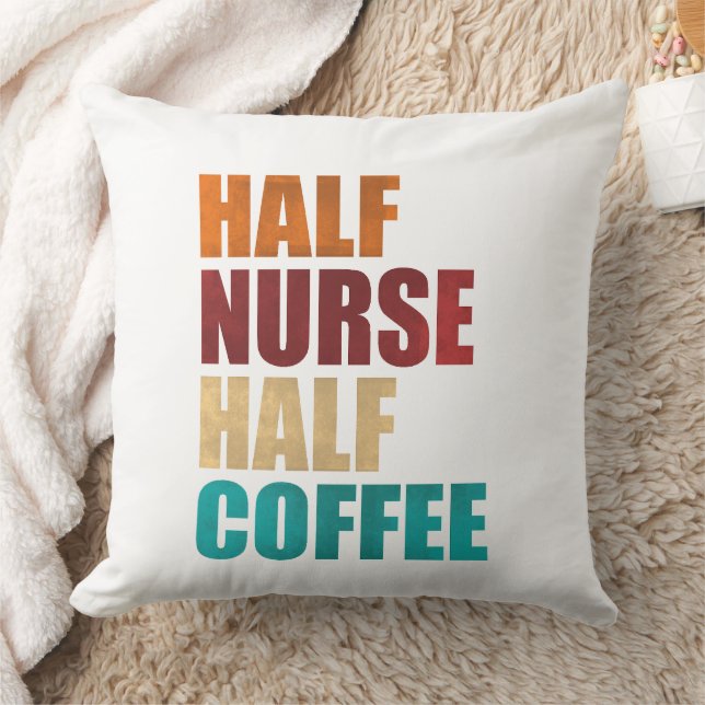 Half Verpleegster Half Koffie Grappige Verpleegste Kussen (Deken)
