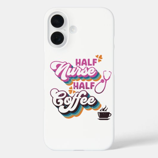 Half Verpleegster Half Koffie Groovy Koffieliefheb Case-Mate iPhone Case (Achterkant)
