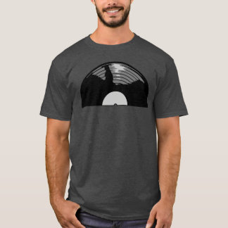 Half vinyl record music friends t-shirt