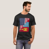 Half Vlag van de VS Half Vlag van Mongolië Amerika T-shirt (Voorkant volledig)
