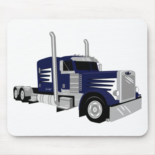 Half vrachtwagen donkerblauw muismat (Voorkant)