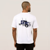 Half vrachtwagen donkerblauw t-shirt (Achterkant volledig)