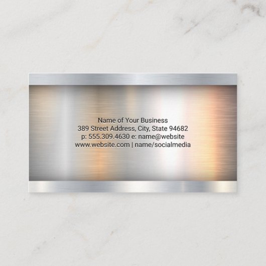 Half vrachtwagen | Gouden Metallic Logo Visitekaartje (Achterkant)