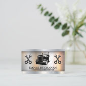 Half vrachtwagenlogo | Sleutels | Metaal Visitekaartje (Staand voorkant)