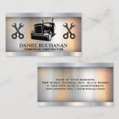 Half vrachtwagenlogo | Sleutels | Metaal Visitekaartje (Voorkant / Achterkant)