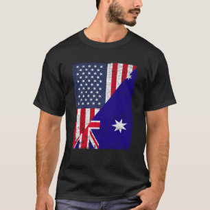 Half VS vlag Half Australië vlag Amerikaans Austra T-shirt