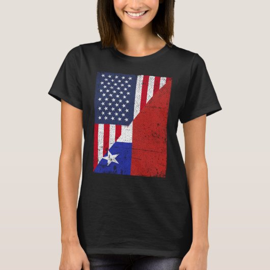 Half VS vlag Half Chili vlag Amerikaans Chili T-shirt (Voorkant)