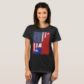 Half VS vlag Half Chili vlag Amerikaans Chili T-shirt (Voorkant volledig)