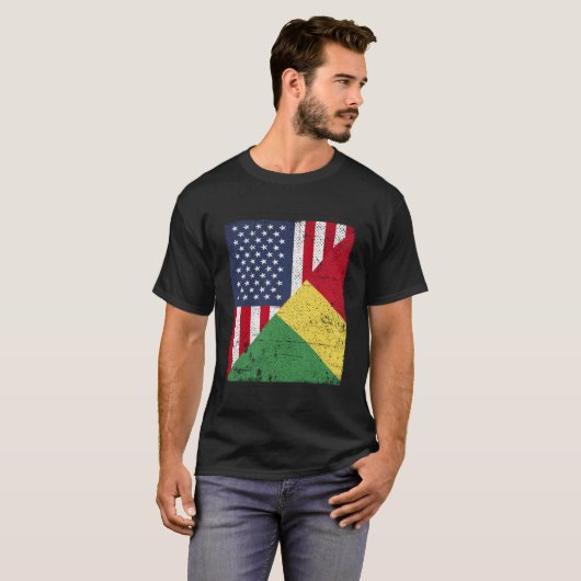Half VS Vlag Half Congo Vlag Amerikaans Congolees T-shirt (Voorkant volledig)