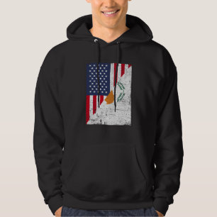 Half VS-vlag half Cyprus-vlag Amerikaans Cypriotis Hoodie