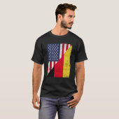 Half VS vlag half Duitsland vlag Amerikaans Duits T-shirt (Voorkant volledig)